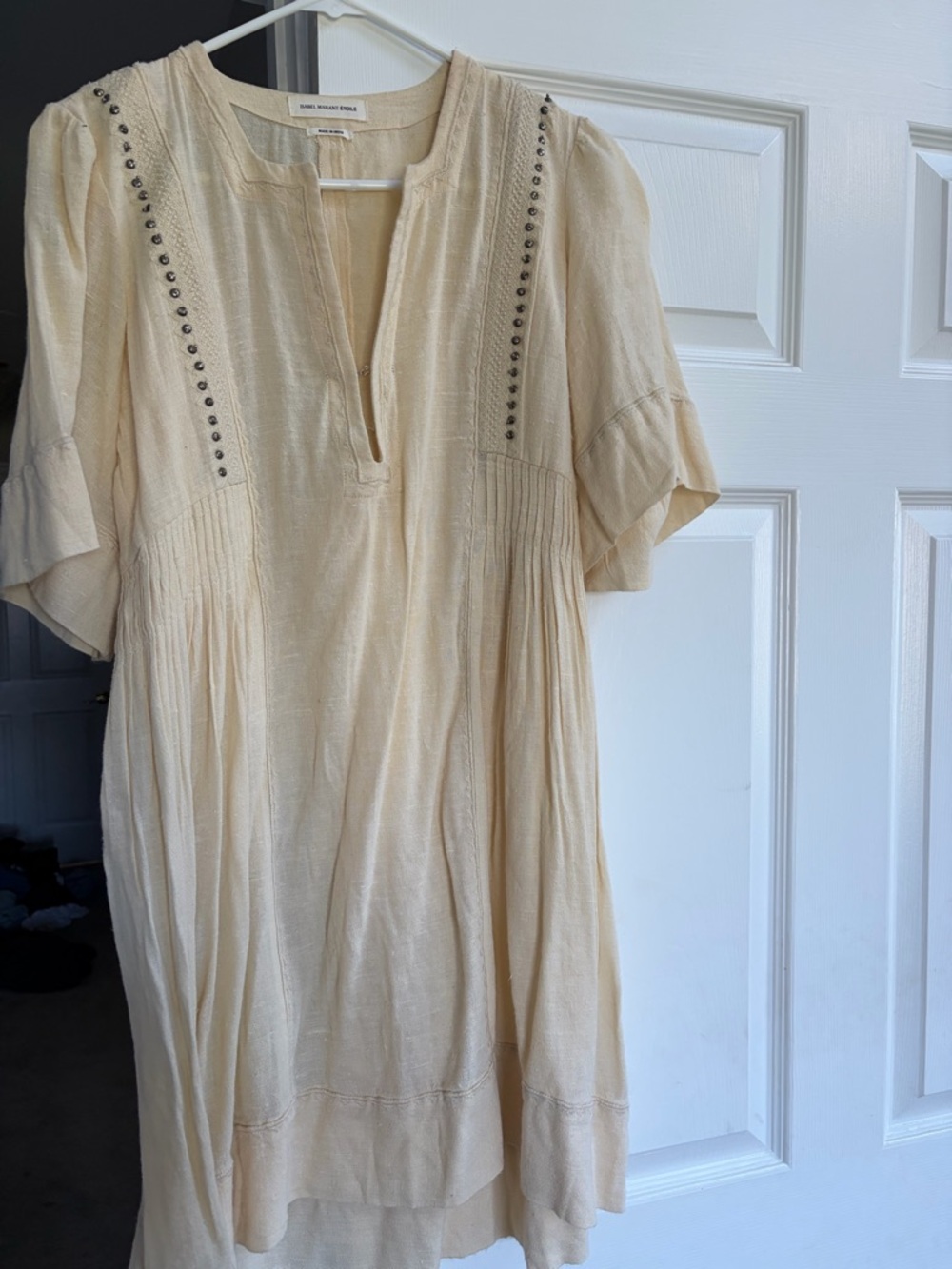 Isabel Marant Cream boho ' Casual Dress with Pintuck Details